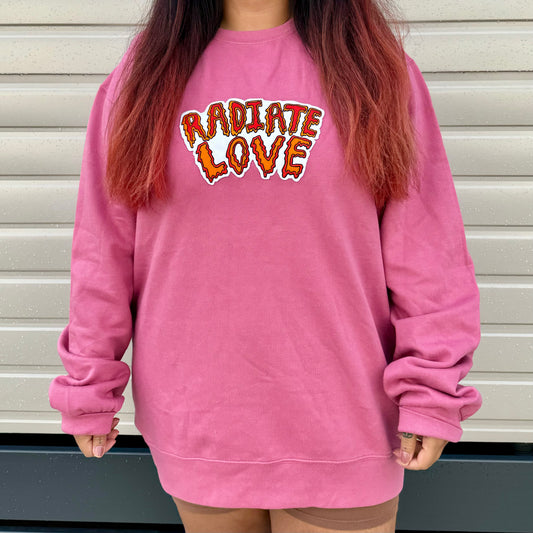 radiate love embroidered sweatshirt - deep pink