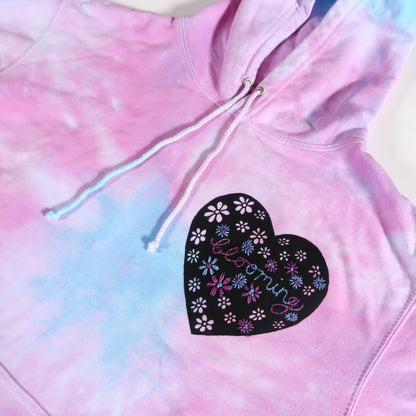 blooming tie dye hoodie