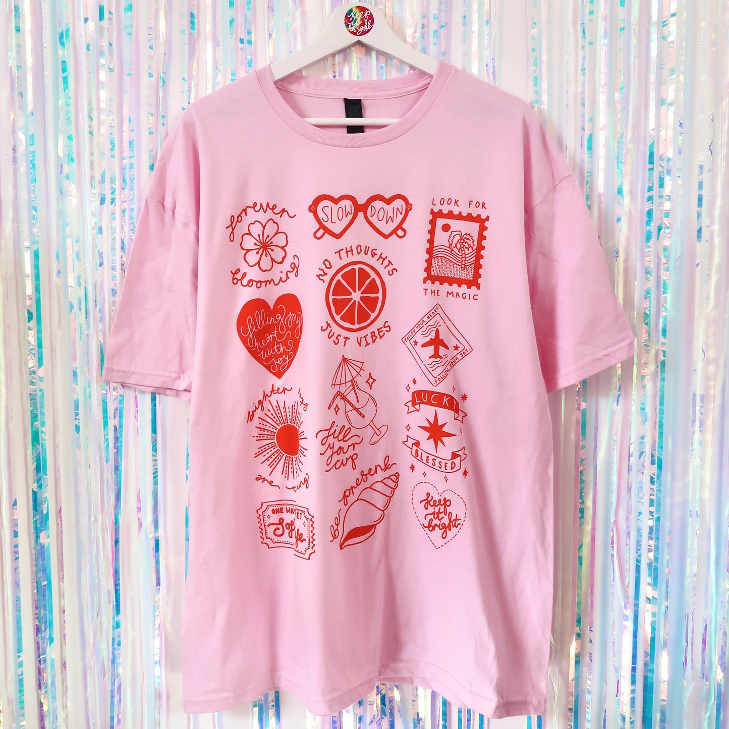 brighter days t-shirt - pink & orange