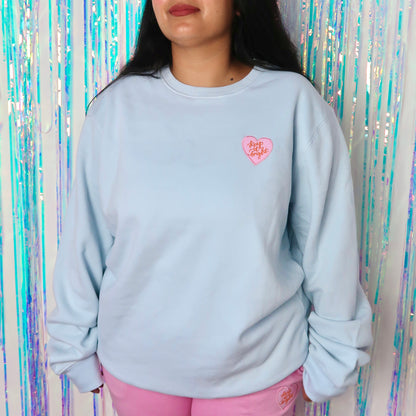 keep it bright embroidered sweatshirt - blue