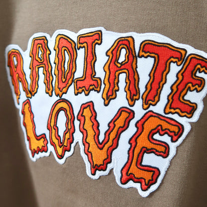 radiate love embroidered hoodie - iced latte