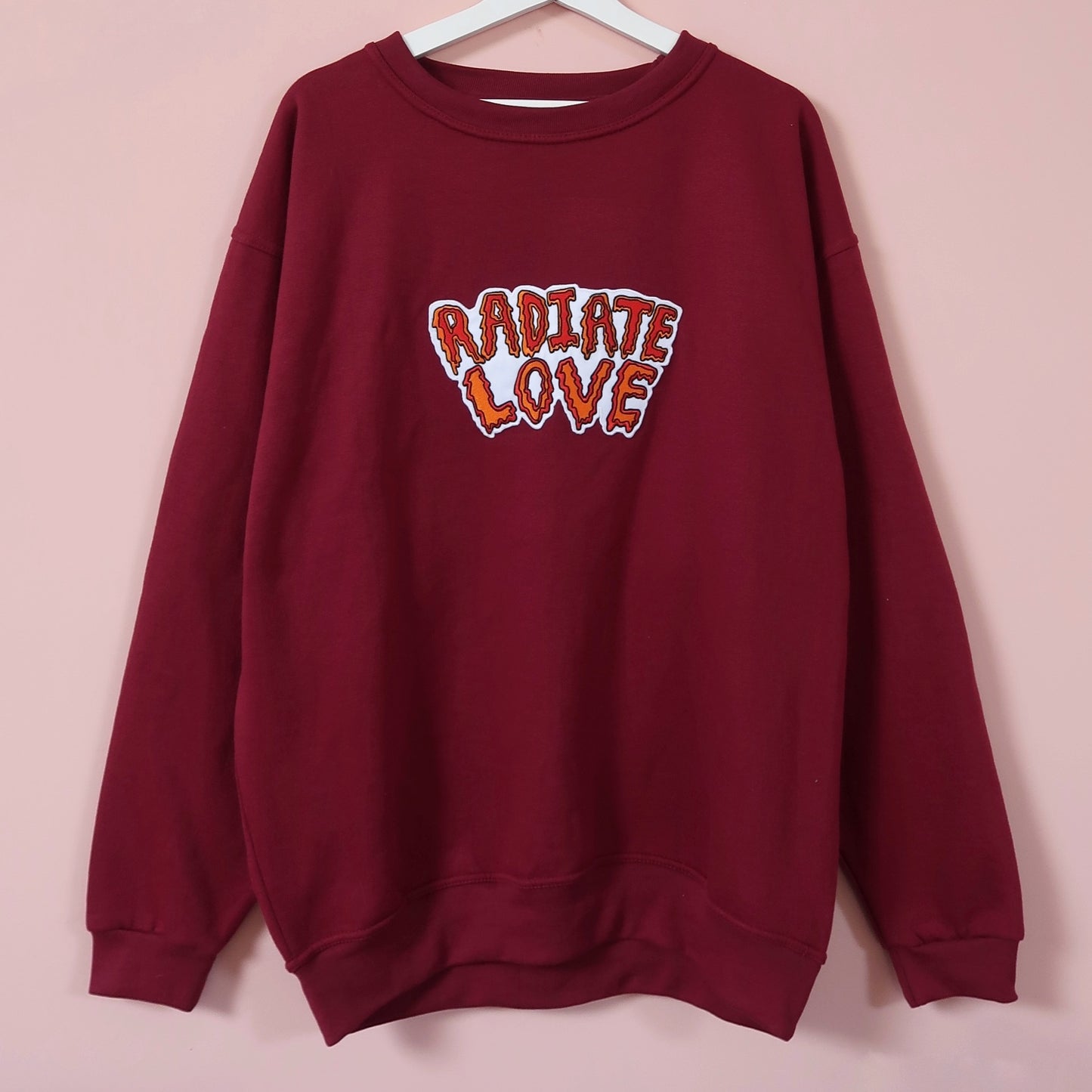 radiate love embroidered sweatshirt - burgundy