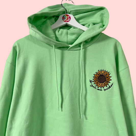 be your own sunshine embroidered pullover hoodie - mint