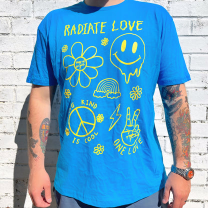 hippie heart t-shirt - blue