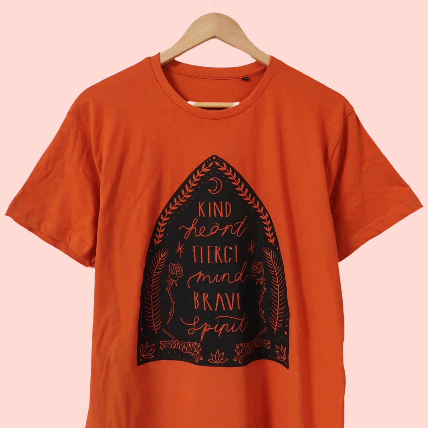 kind heart, fierce mind, brave spirit t-shirt - orange
