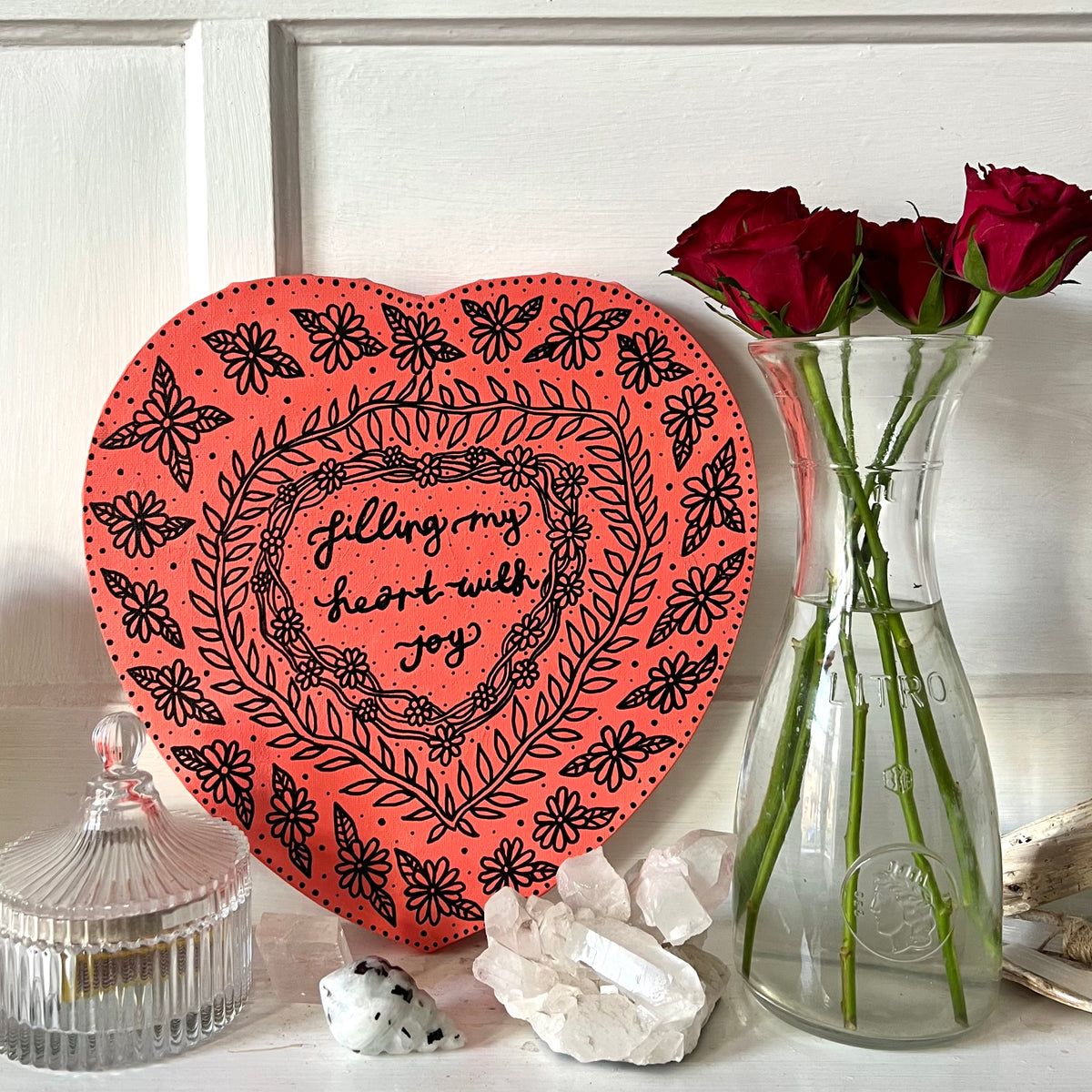 filling my heart with joy - heart canvas