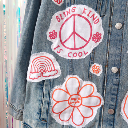 hippie heart denim jacket