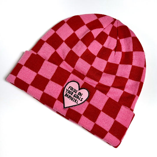 focus on your goals babygirl beanie