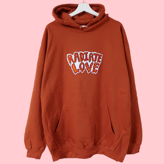 radiate love embroidered hoodie - orange