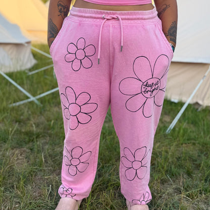 flower power lounge pants - pink