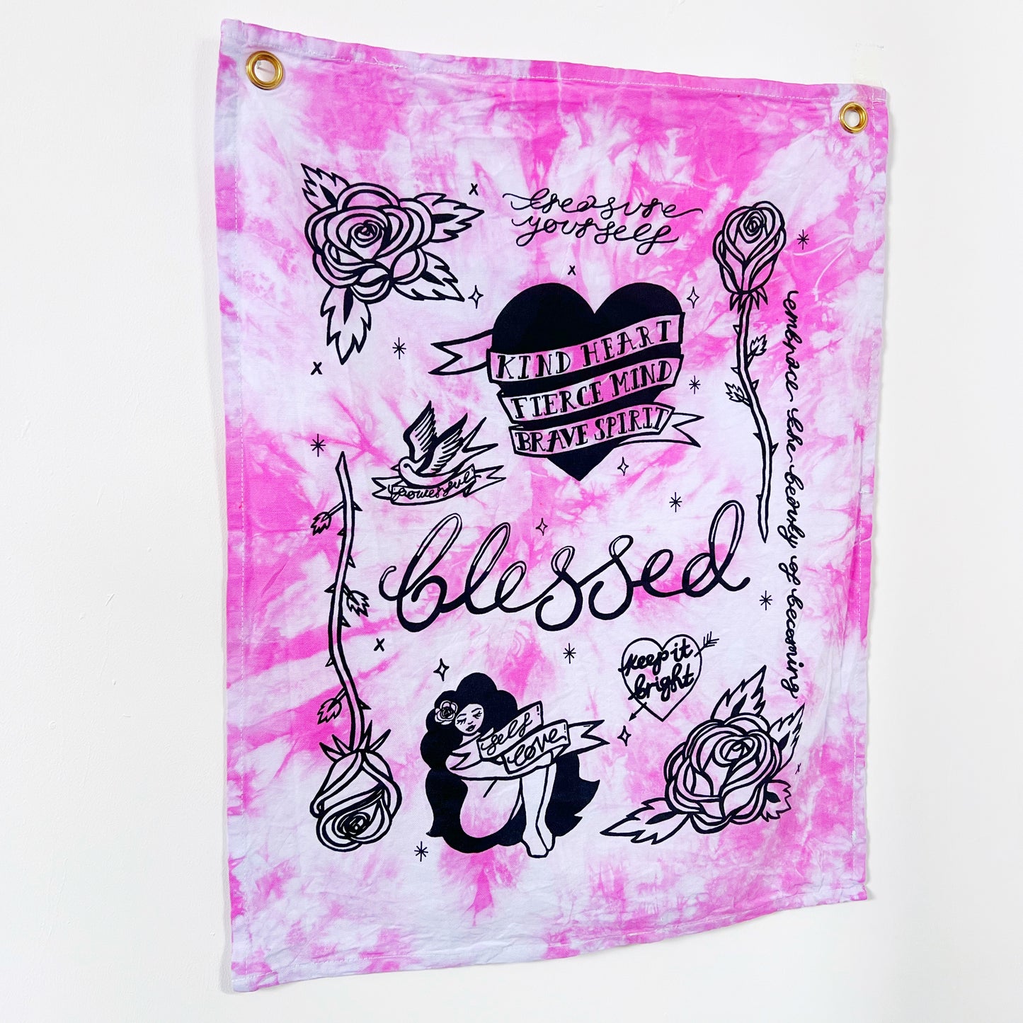 tattoo flash wall hanging - candy floss