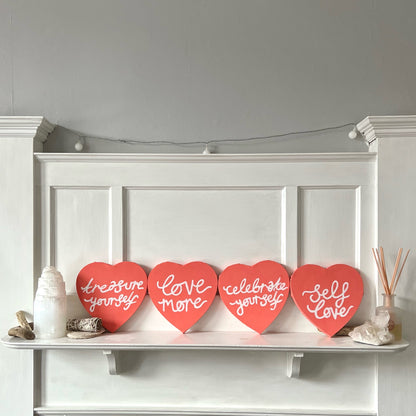 mini heart canvases