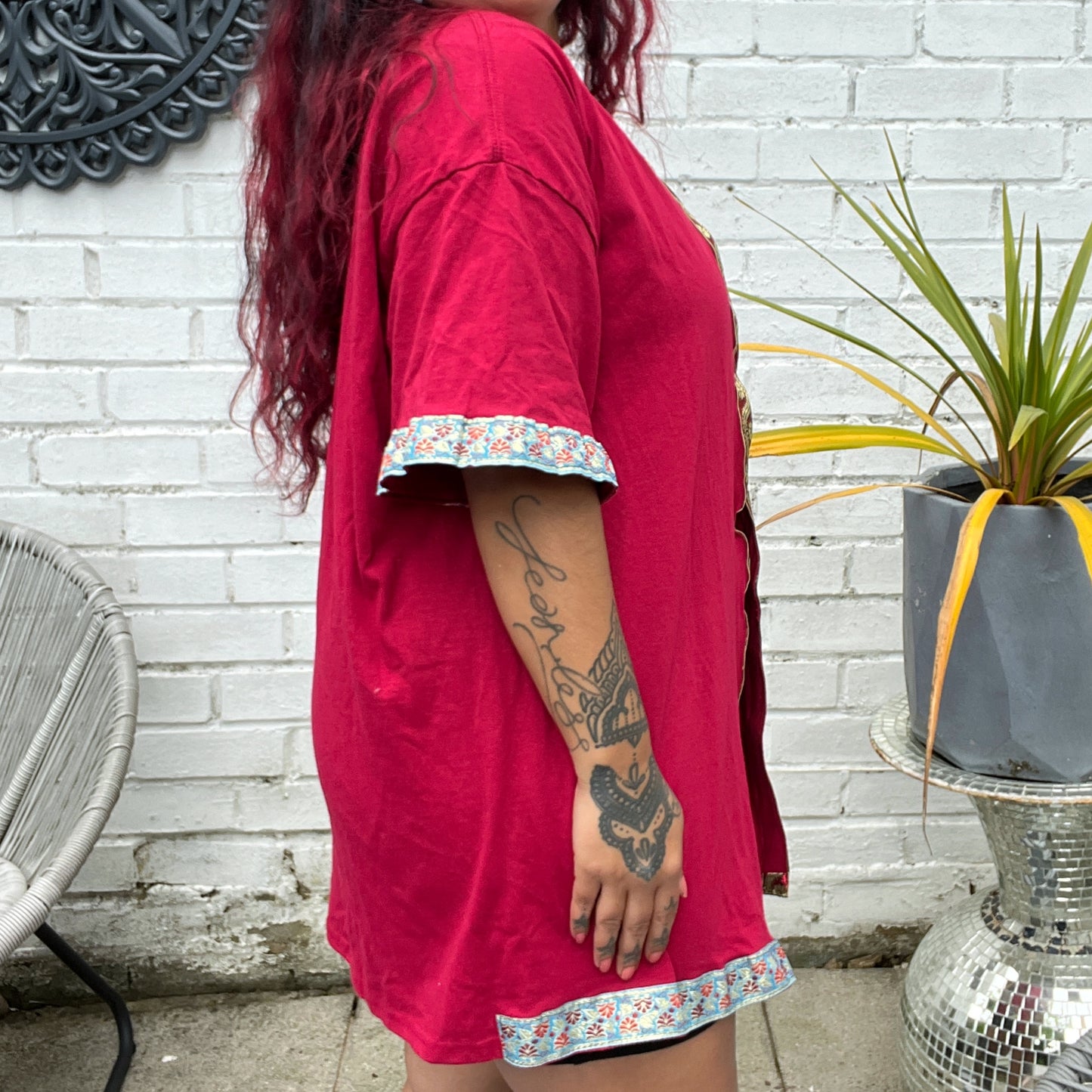 kind heart, fierce mind, brave spirit kimono - red