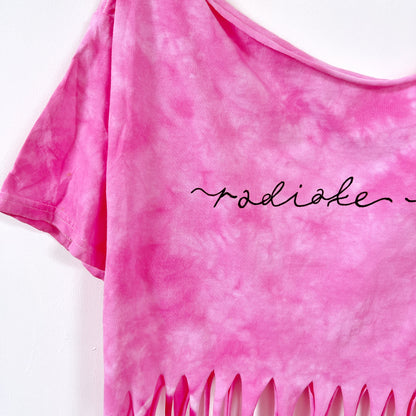 radiate love tie-dye tassel top