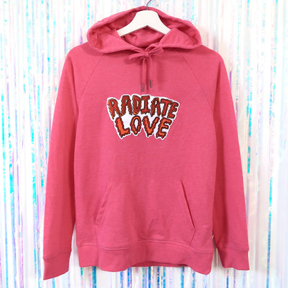 radiate love embroidered hoodie - pink