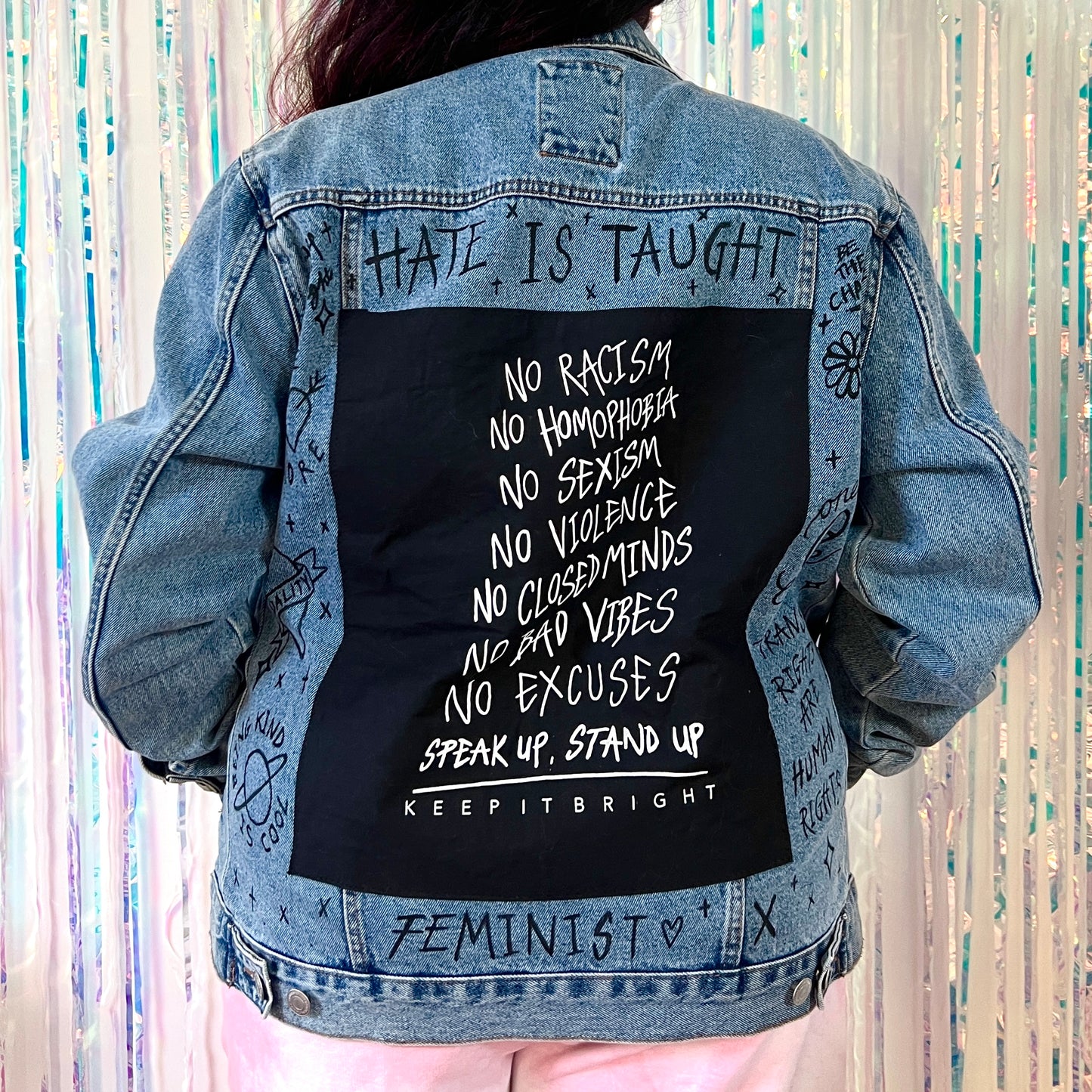 stand up, speak up denim jacket