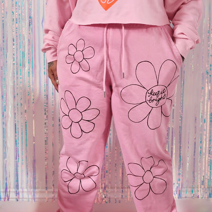 flower power lounge pants - pink