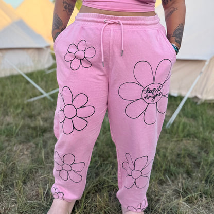 flower power lounge pants - pink