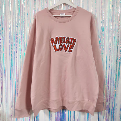 radiate love embroidered sweatshirt - light pink