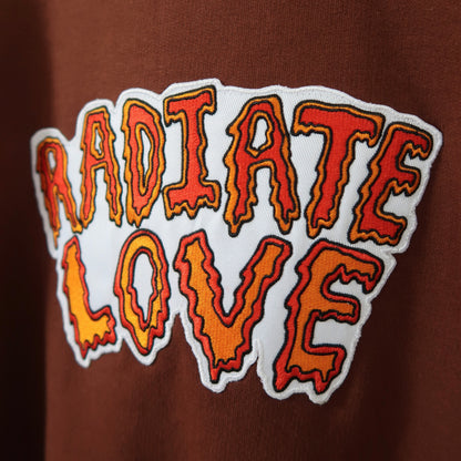 radiate love embroidered sweatshirt - chocolate