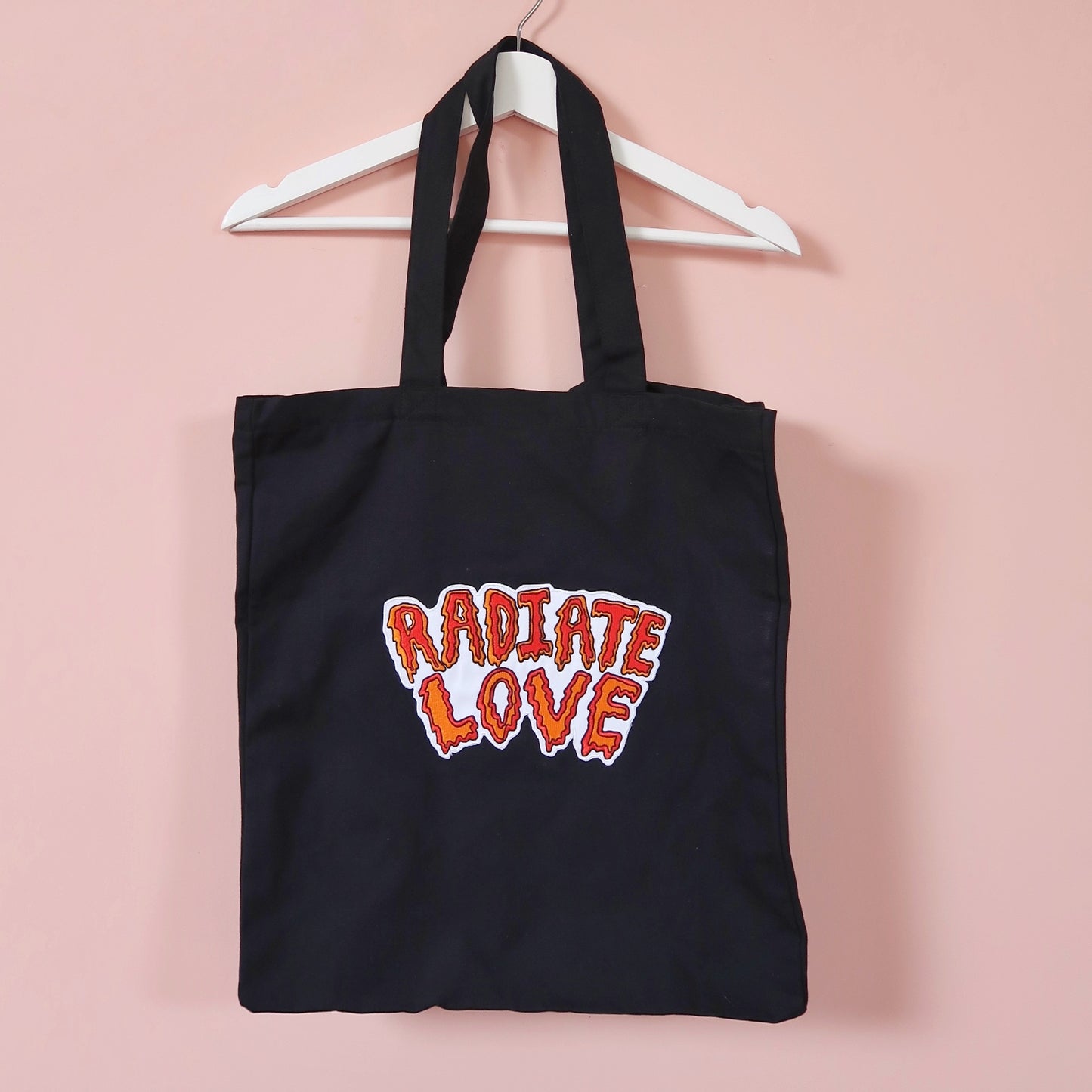 radiate love large tote bag - black