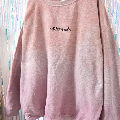 blessed embroidered sweatshirt - tie dye