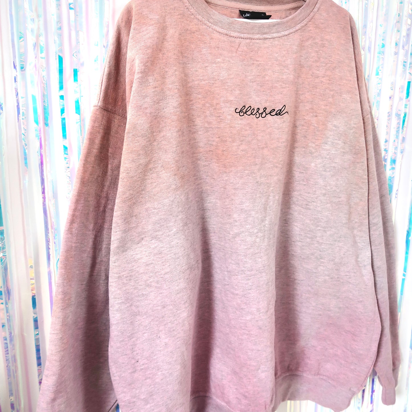 blessed embroidered sweatshirt - tie dye