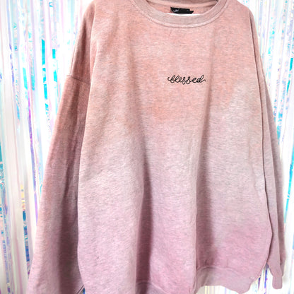 blessed embroidered sweatshirt - tie dye