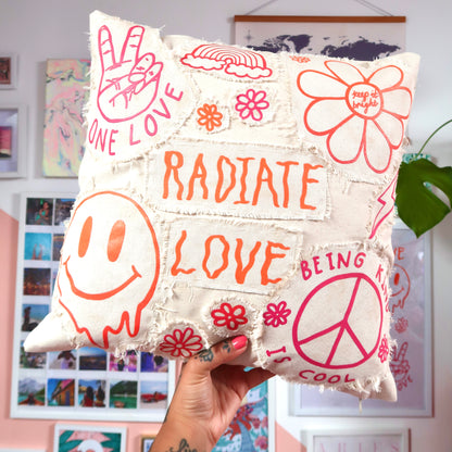 hippie heart cushion