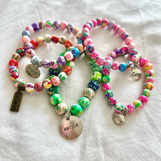 floral affirmation bracelets