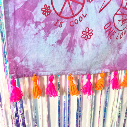 hippie heart tie dye wall hanging - daydream