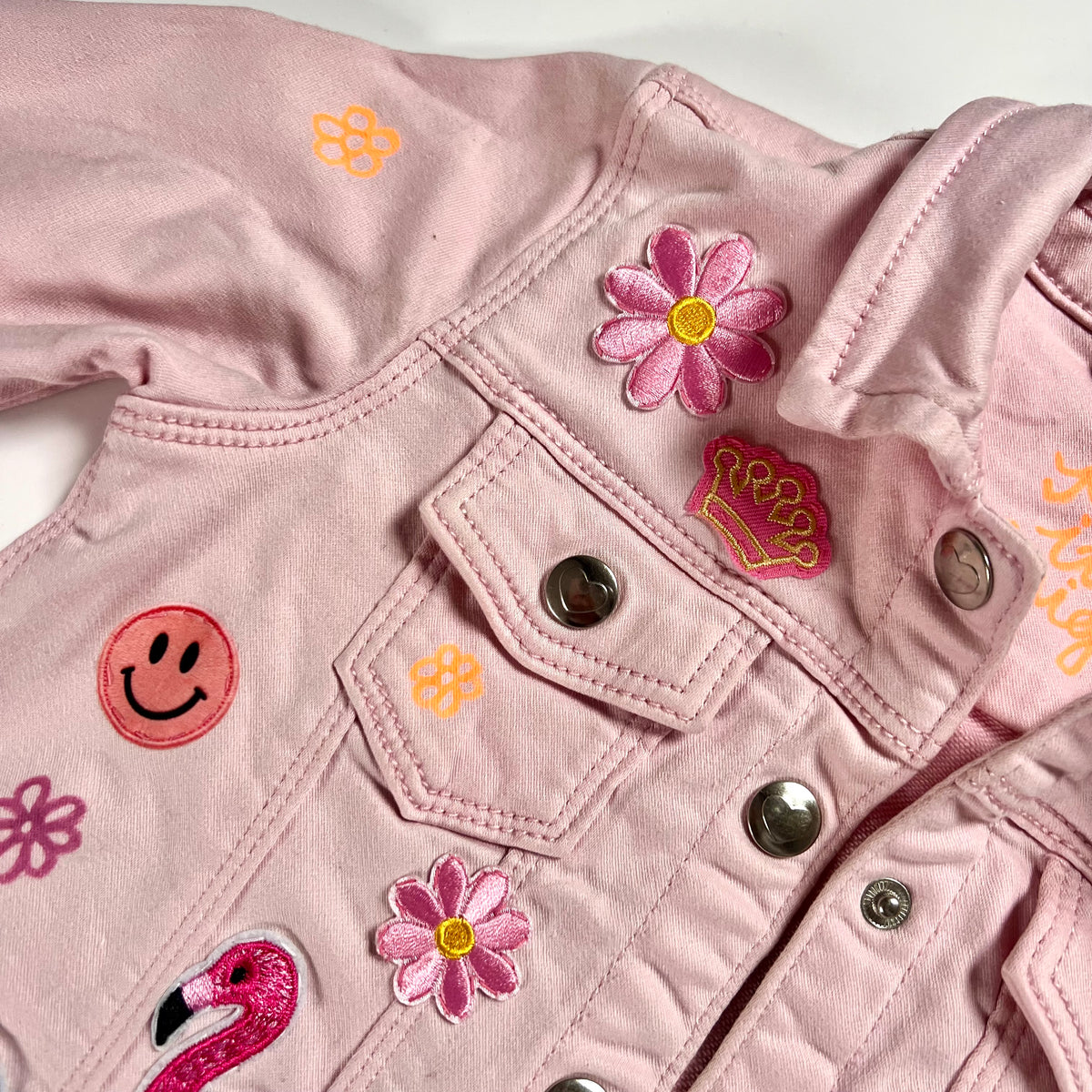 ‘flower power’ kids denim jacket