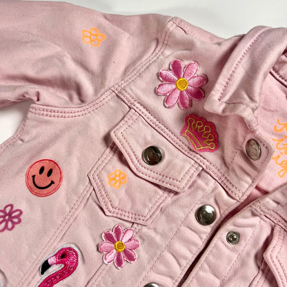 ‘flower power’ kids denim jacket