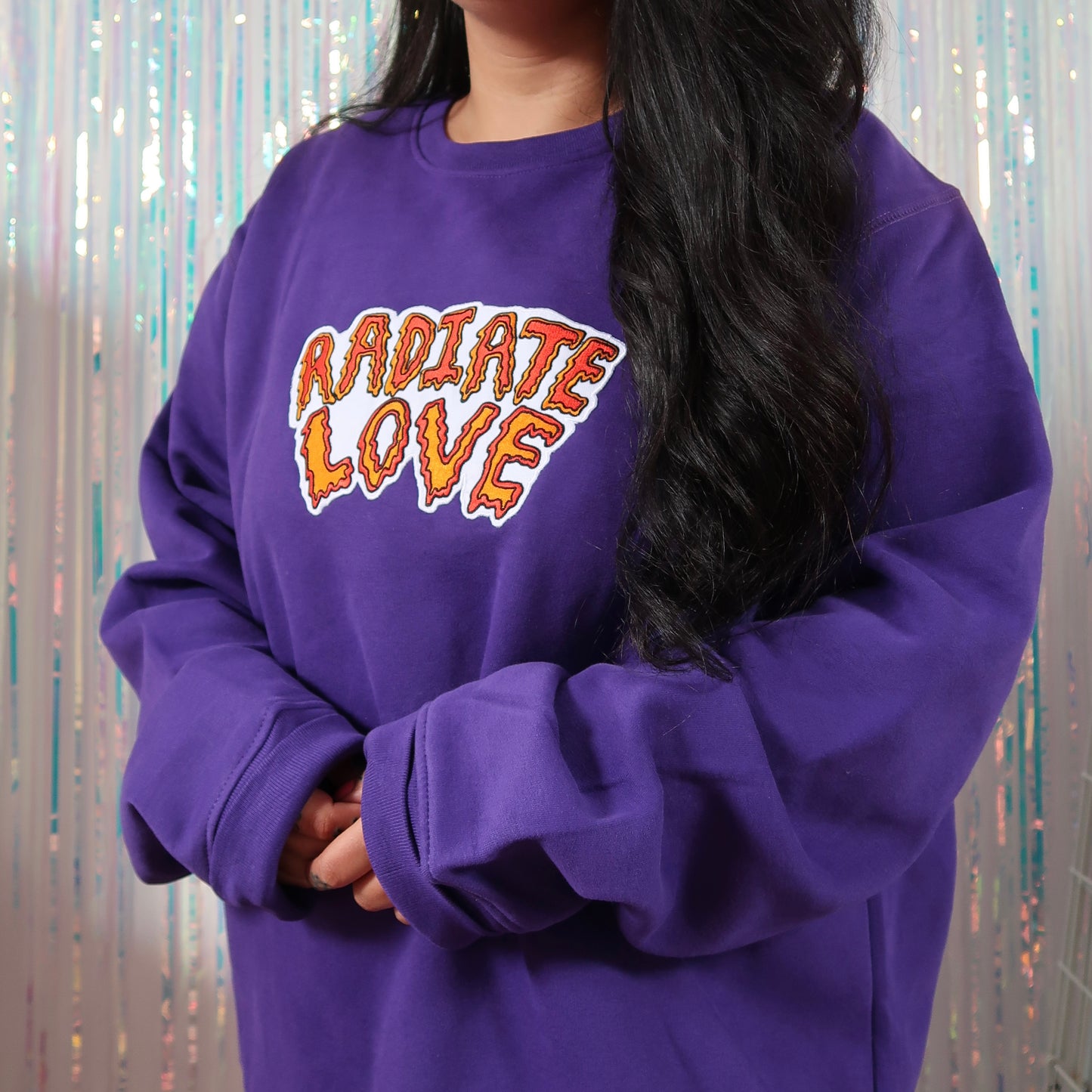 radiate love embroidered sweatshirt - purple