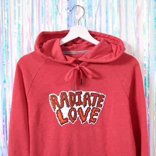 radiate love embroidered hoodie - light red