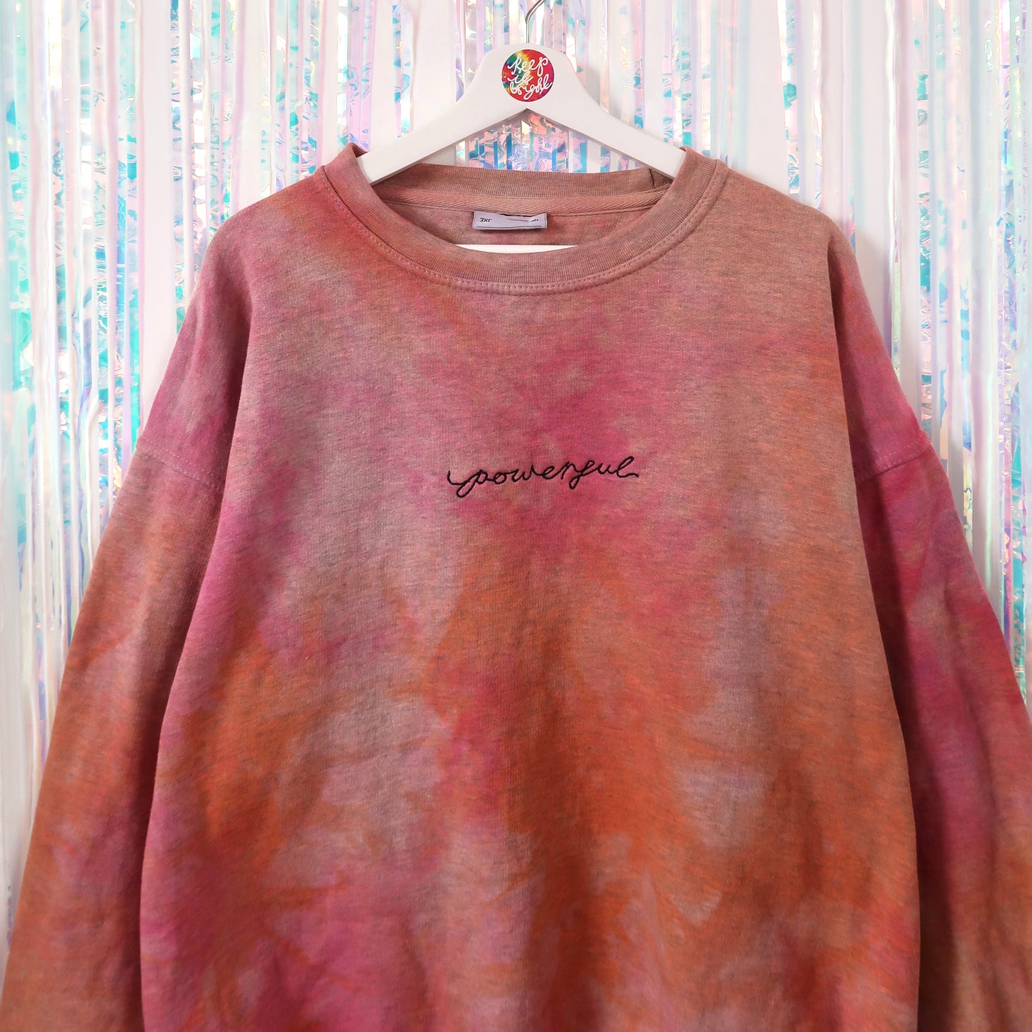 powerful embroidered sweatshirt - tie dye