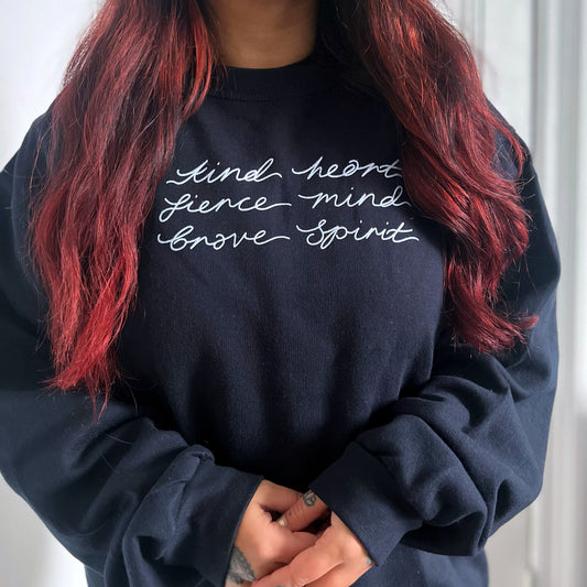 kind heart, fierce mind, brave spirit sweatshirt - navy