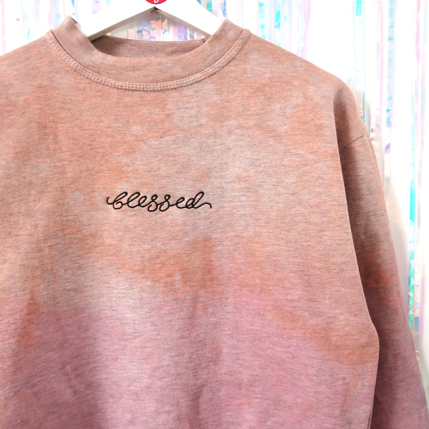 blessed embroidered sweatshirt - tie dye