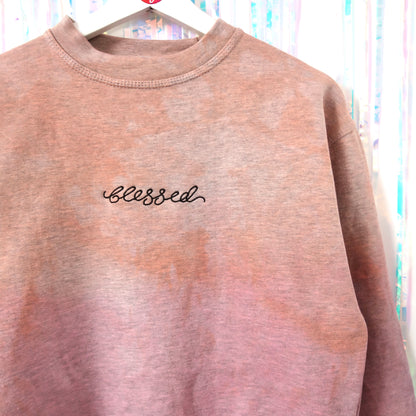 blessed embroidered sweatshirt - tie dye