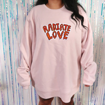 radiate love embroidered sweatshirt - light pink