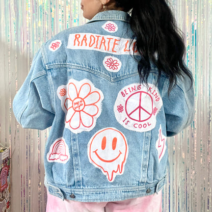 hippie heart denim jacket