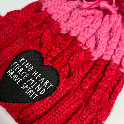 kind heart, fierce mind, brave spirit bobble hat