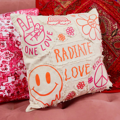 hippie heart cushion