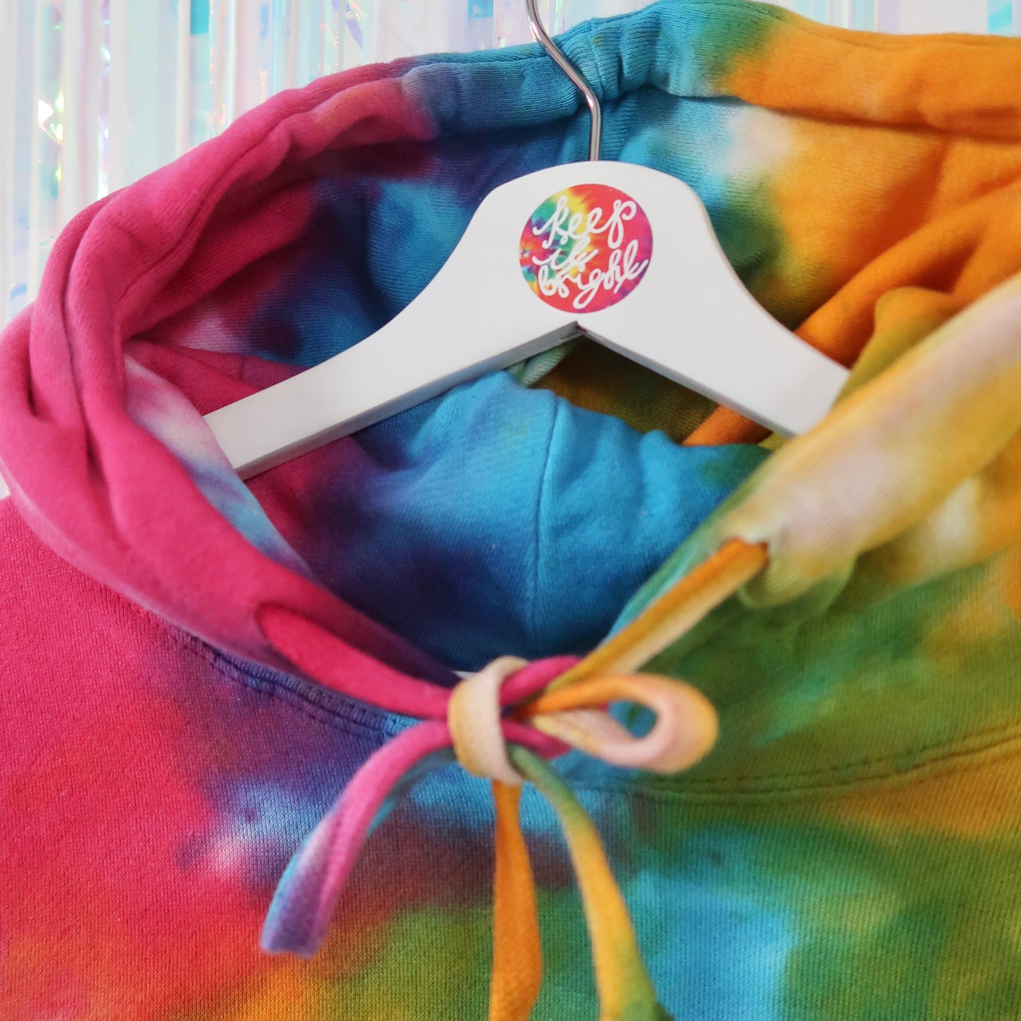 radiate love embroidered hoodie - tie dye