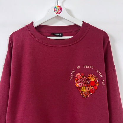 filling my heart with joy - hand-embellished sweatshirt