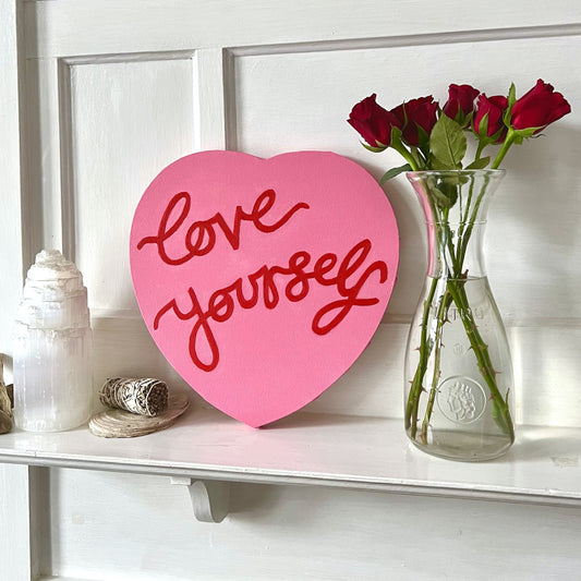 self love heart canvases - big