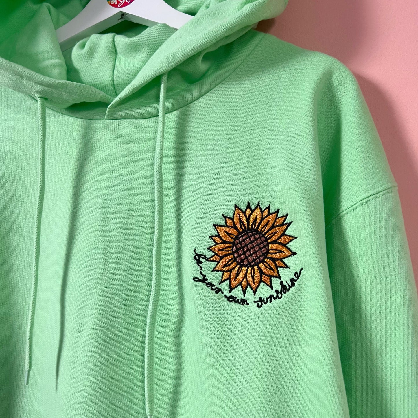be your own sunshine embroidered pullover hoodie - mint