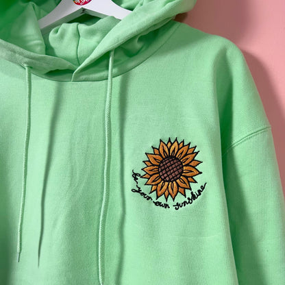 be your own sunshine embroidered pullover hoodie - mint
