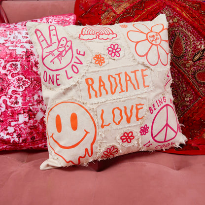 hippie heart cushion