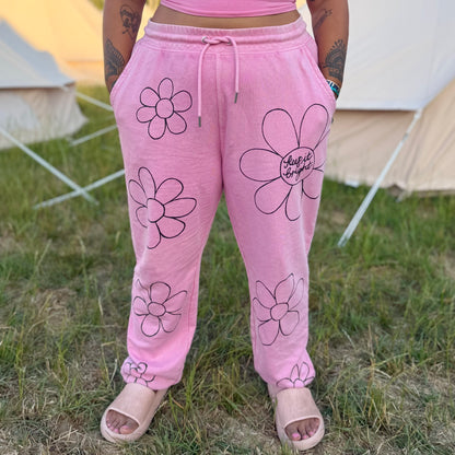flower power lounge pants - pink